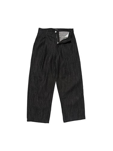 Wide Raw Cotton Denim Pants [Dark Blue-Black] - OTHERFITS - Modalova