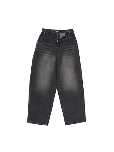 Snow Wash Balloon Wide Denim Pants [Dark Blue] - OTHERFITS - Modalova