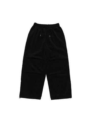 Corduroy Wide String Pleated Pants [Black] - OTHERFITS - Modalova