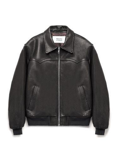 OVERSIZED WESTERN BLOUSON JACKET GRAINED LAMBSKIN - Rolling Studios - Modalova