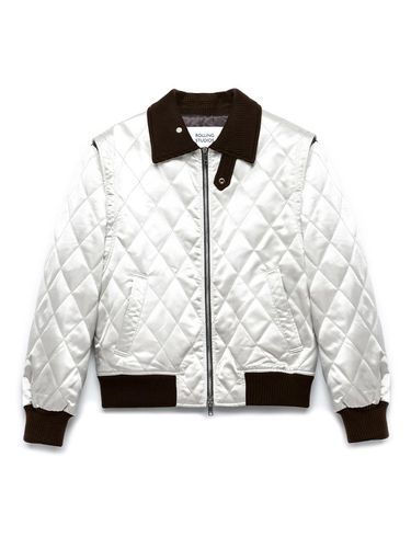 QUILTED BOMBER JACKET SATIN METAL GRAY - Rolling Studios - Modalova