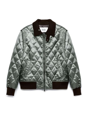 QUILTED BOMBER JACKET SATIN GREEN - Rolling Studios - Modalova