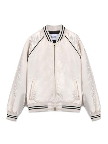 YOUTH EMBROIDERED SOUVENIR JACKET SATIN CREAM - Rolling Studios - Modalova