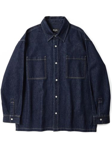 Washed work denim shirt Indigo - KULTE - Modalova