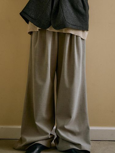 Wide Bootcut Pants Gray - malen - Modalova