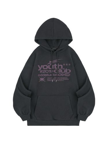 Youth Club Type Graphic Oversized Fit Hoodie - CHA - ODD STUDIO - Modalova