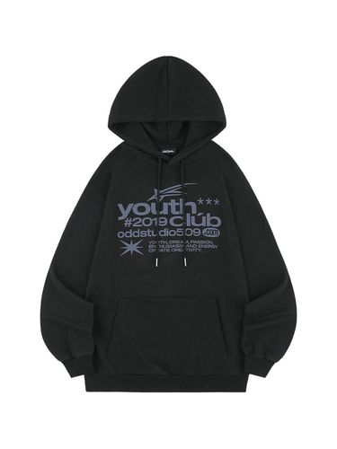 Youth Club Type Graphic Oversized Fit Hoodie - BLA - ODD STUDIO - Modalova