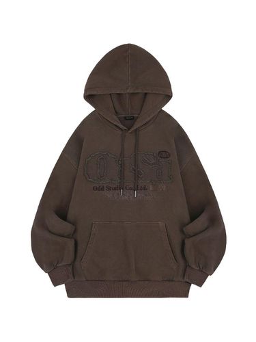 ODSD Pigment Damage Oversized Fit Hoodie - BROWN - ODD STUDIO - Modalova