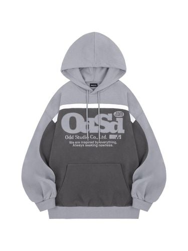 ODSD Color Block Oversized Fit Hoodie - LIGHT GRAY - ODD STUDIO - Modalova