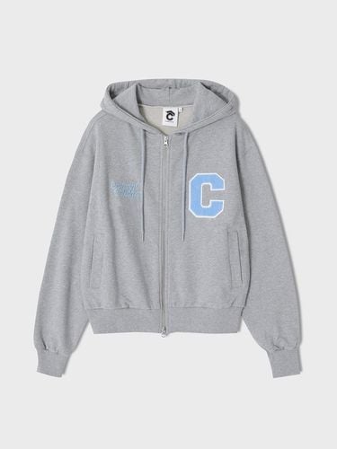 C Patch Zipper Hood Zip-Up_Gray [Universal for Men - conceptcollege - Modalova