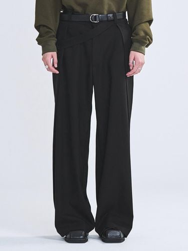 Pleated Wide Tencel Slacks [Black] - LA MER MA MAISON - Modalova