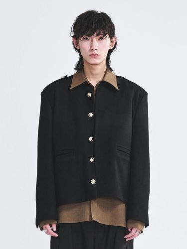 Epaulet Gold Button Wool Jacket [] - LA MER MA MAISON - Modalova