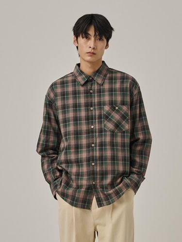 Vintage Semi-Overfit Cotton Check Shirt [Green] - Analogmood - Modalova