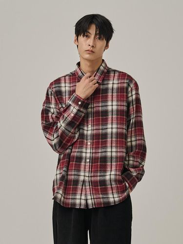 Flannel Semi Check Cotton Shirt [RED] - Analogmood - Modalova