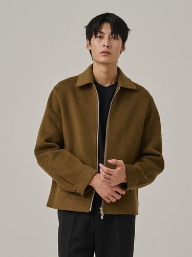 Cashmere Wool Minimalist Work Jacket [BROWN] - Analogmood - Modalova