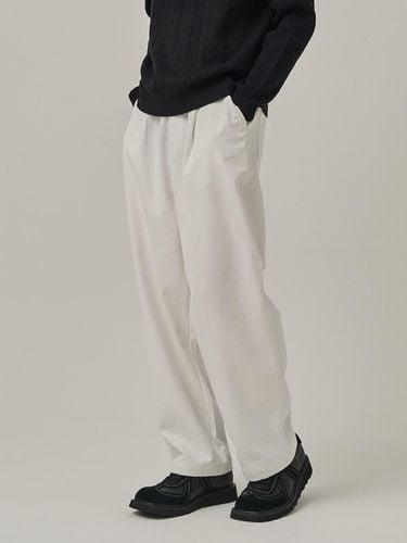 Cotton One-pleat Wide Standard Pants [Ivory] - Analogmood - Modalova