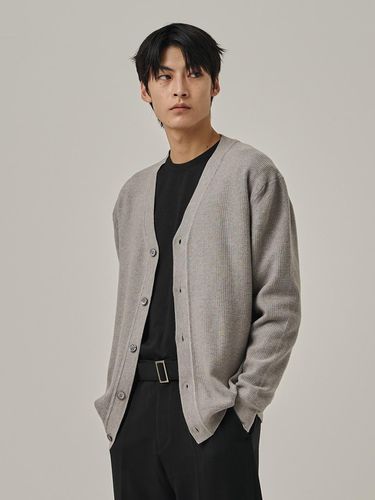 Soft Basic Mid-Over Fit Cardigan [Grey] - Analogmood - Modalova