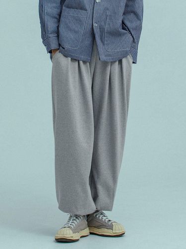 INVERTED PLEATS HAREM SWEAT PANTS Melange Gray - RUGGED HOUSE - Modalova