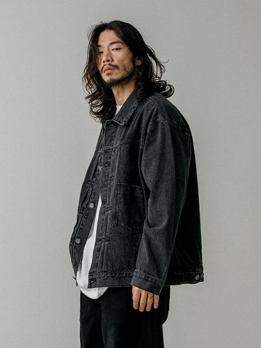 WORKER WASHED DENIM JACKET Black - RUGGED HOUSE - Modalova