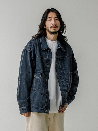 WORKER WASHED DENIM JACKET Greenish - RUGGED HOUSE - Modalova