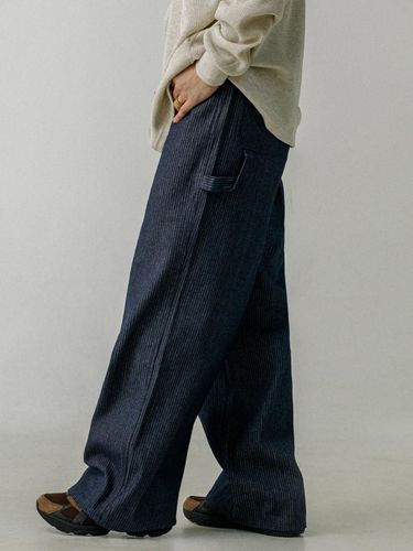 Pinstrip Strap Wide Pants - RUGGED HOUSE - Modalova