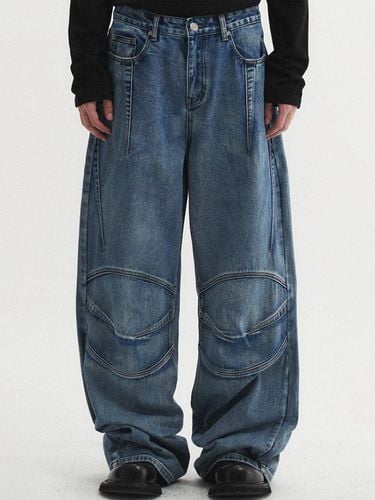 Multi-dart wide denim pants blue - DNSR - Modalova