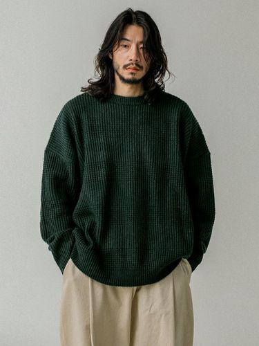 Divided Crew Neck Lamb's Wool Knitwear Green - RUGGED HOUSE - Modalova