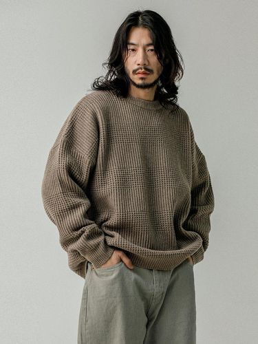 Divided Crewneck Lamb's Wool Knitwear Light Brown - RUGGED HOUSE - Modalova