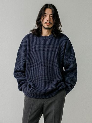 Divided Crew Neck Lambswool Knitwear Navy - RUGGED HOUSE - Modalova