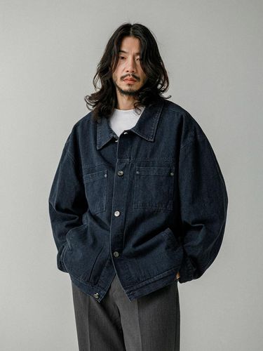 Relax washed denim tracker jacket greenish - RUGGED HOUSE - Modalova