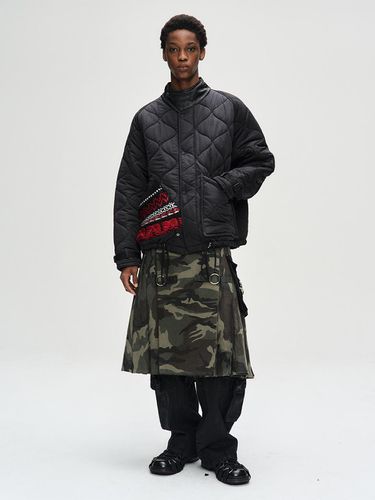 Nordic Knit Patch Quilted Short Parka [Black] (awa692m) - ADSB ANDERSSON BELL for MEN - Modalova