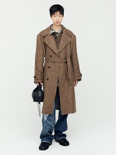 Double Breasted Big Twill Coat [Brown] (awa639m) - ADSB ANDERSSON BELL for MEN - Modalova