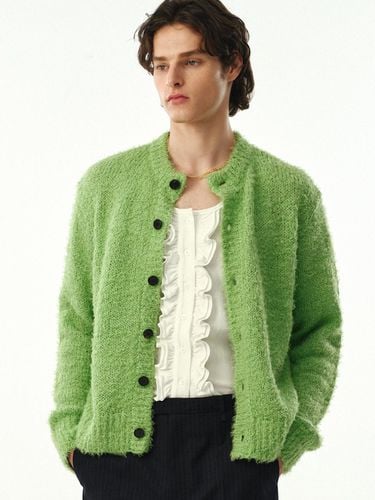 Unisex Hairy Round Knit Cardigan [Green] - MOONSUN - Modalova