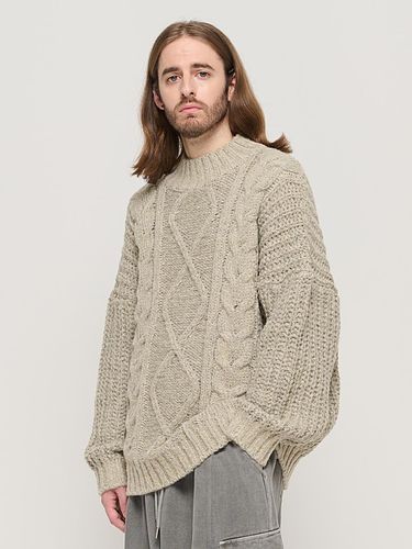 SEMI OVERSIZE CABLE MOCKNECK SWEATER () - CARGOBROS - Modalova