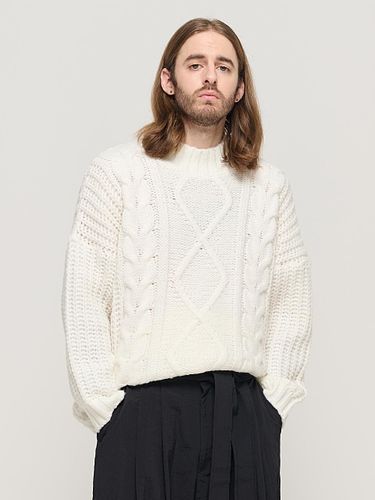 SEMI OVERSIZE CABLE MOCKNECK SWEATER () - CARGOBROS - Modalova