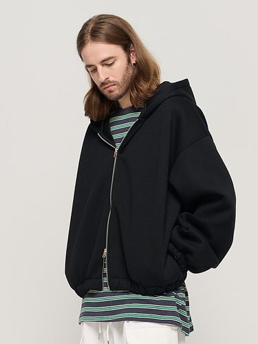 WIDE BALLOON ZIP UP HOODIE (BLACK) - CARGOBROS - Modalova