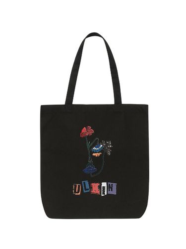 Fancy Flower Cotton Eco Bag [Black] - ULKIN - Modalova