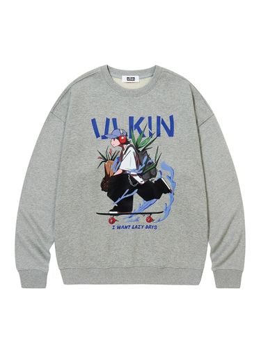 Artist Collaboration Oversized Cotton Sweatshirt [Grey] - ULKIN - Modalova