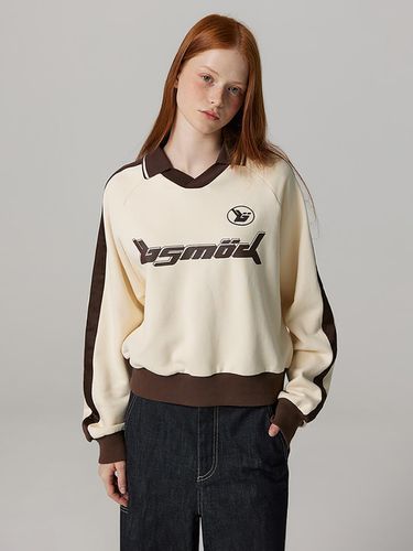 Women's Raglan Color Collar Sweat Shirt - bensherman - Modalova