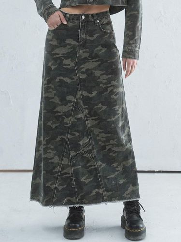 Camouflage Long Denim Skirt CAMO - AVANDRESS - Modalova