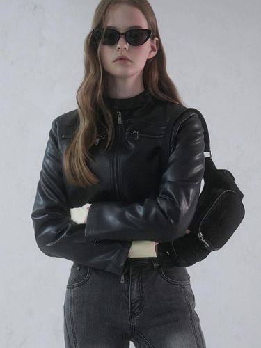 Rider Art Leather Jacket BLACK - AVANDRESS - Modalova