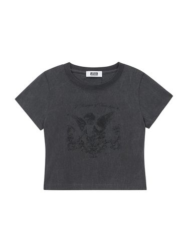 Cupid Scratch Graphic Semi-crop T-shirt [] - ULKIN - Modalova