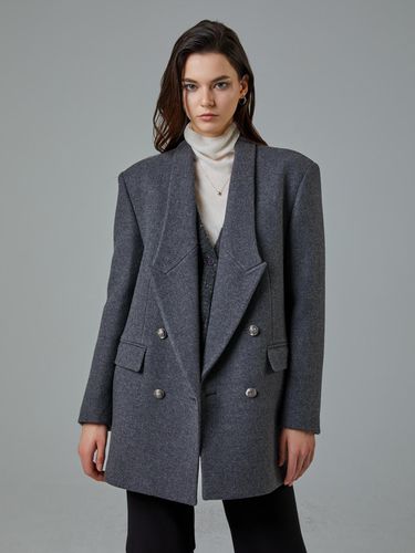 FW Double Breasted Low Lapel Wool 100% Half Coat - RS9 SEOUL - Modalova