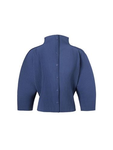 Women] Half Neck Drop Shoulder Pleated Cardigan - MONPLISSE - Modalova