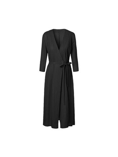 Robe style Collarless Pleated Maxi Cardigan - MONPLISSE - Modalova