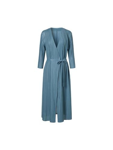 Robe style Collarless Pleated Maxi Cardigan - MONPLISSE - Modalova