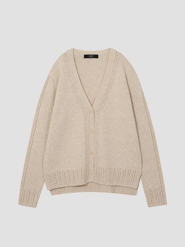 Our mixed V-neck skash knit cardigan [UFI3] - UNIT - Modalova