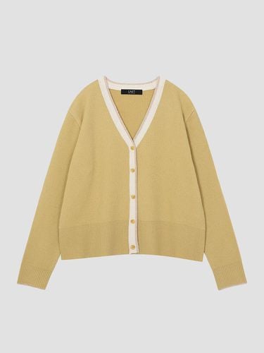 Mixed V-neck Coloring Knit Cardigan - UNIT - Modalova