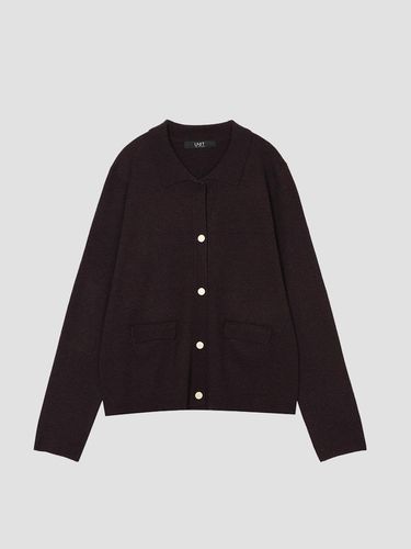 Mixed spinning turtleneck pocket knit cardigan [UF - UNIT - Modalova