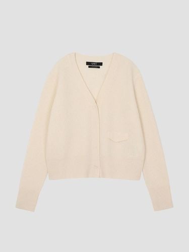 Cashmere V-neck One Pocket Knit Cardigan - UNIT - Modalova